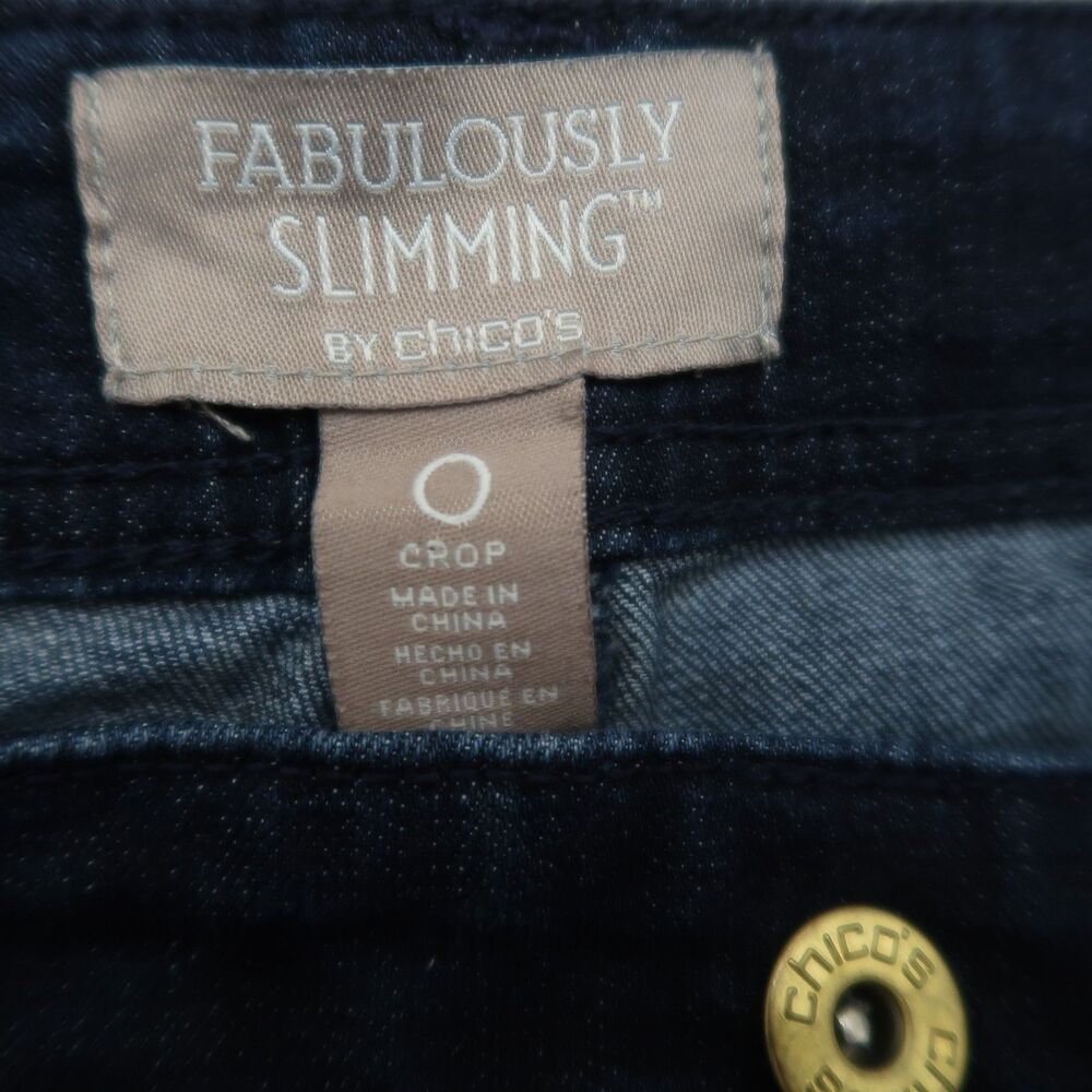Chico's Jeans Women's Size 0 US-4 Blue Mid-Rise Slimming Crop Denim 23" Inseam - Picture 10 of 16